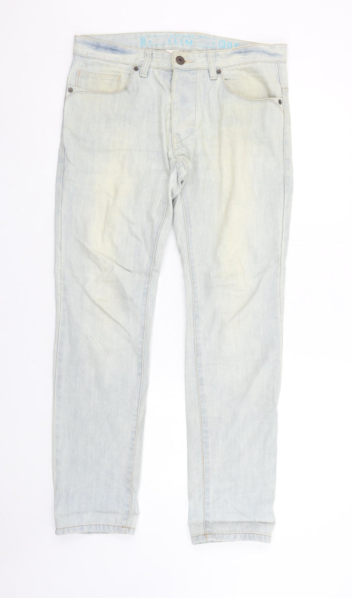 Next Men's Blue Slim Fit Jeans 30S Light Wash Denim