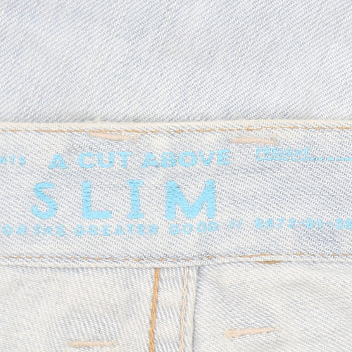 Next Men's Blue Slim Fit Jeans 30S Light Wash Denim