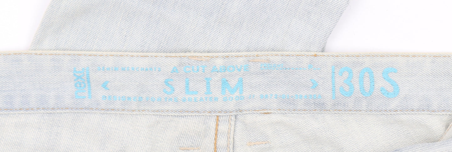 Next Men's Blue Slim Fit Jeans 30S Light Wash Denim