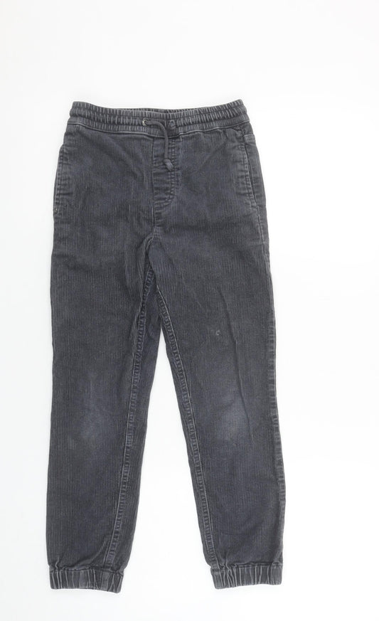 John Lewis Boys Grey Corduroy Jogger Trousers Age 9 Years Elastic Waist