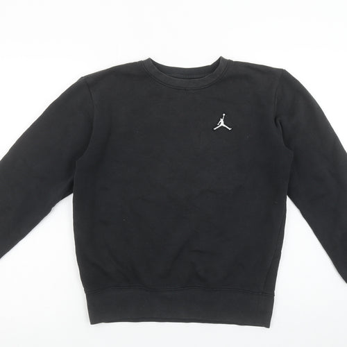 Jordan Boys Black Pullover Fleece Sweatshirt 12-13 Years Logo Crew Neck