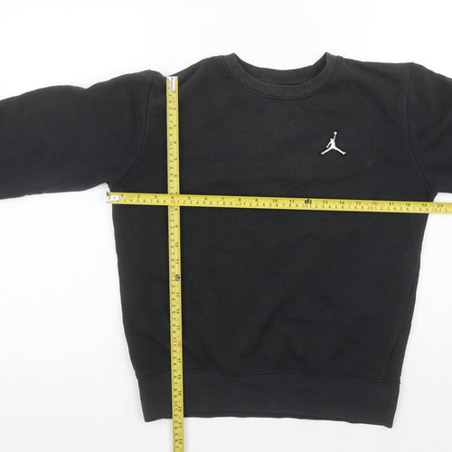 Jordan Boys Black Pullover Fleece Sweatshirt 12-13 Years Logo Crew Neck