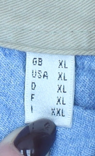 Thomas Burberry Men's Orange Cotton Collared Henley Sweatshirt XL