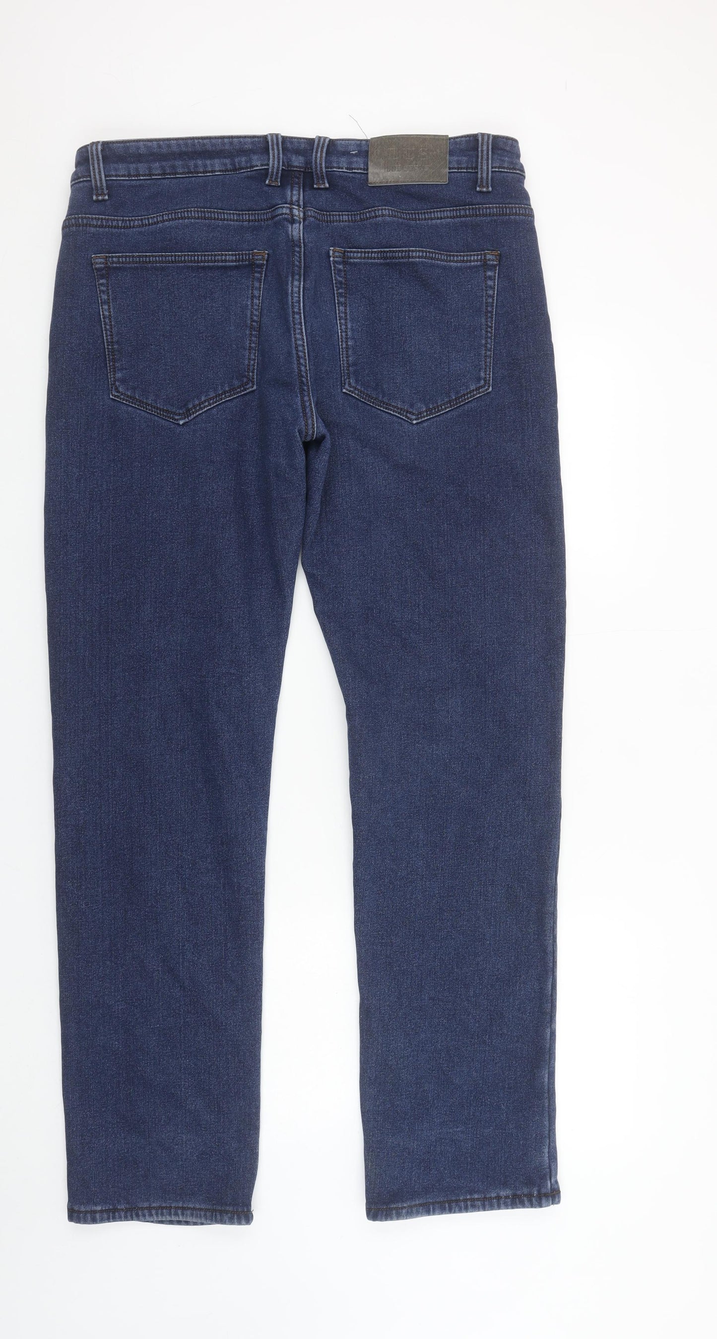 LUS Jeans Men Blue Straight Fit Denim 37W 33L Casual Regular