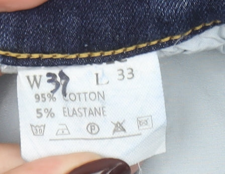 LUS Jeans Men Blue Straight Fit Denim 37W 33L Casual Regular