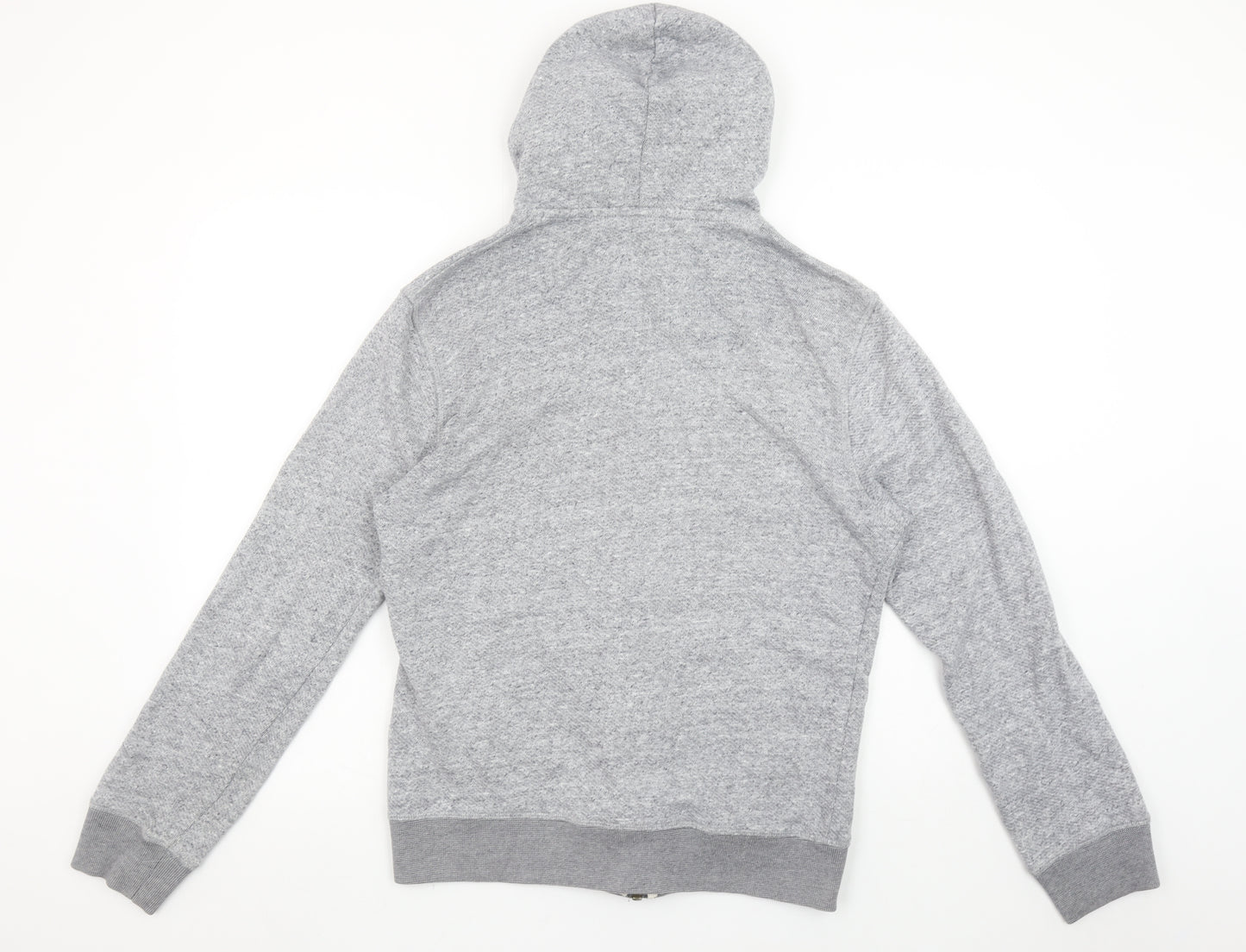 River Island Men's Grey Full Zip Hoodie M Graphic Print Holloway Rd