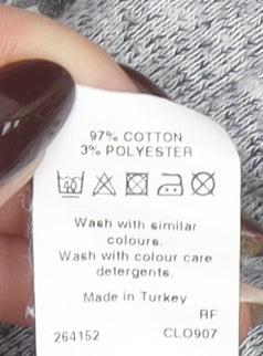 River Island Men's Grey Full Zip Hoodie M Graphic Print Holloway Rd