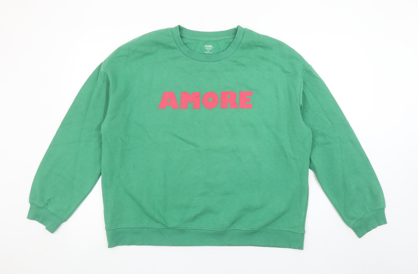 Kiabi Women Green Amore Recycled Polyester Sweatshirt XL