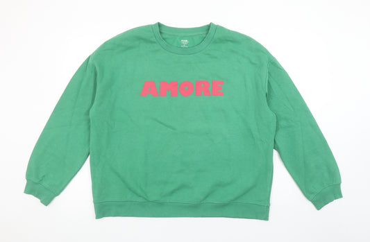 Kiabi Women Green Amore Recycled Polyester Sweatshirt XL