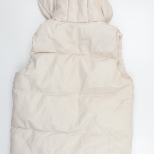 Venessa Rucci Womens Ivory Hooded Puffer Waistcoat XL