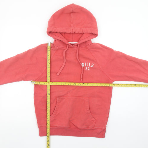 Jack Wills Women's Coral Pink Pullover Hoodie UK 8 Cotton Blend Casual