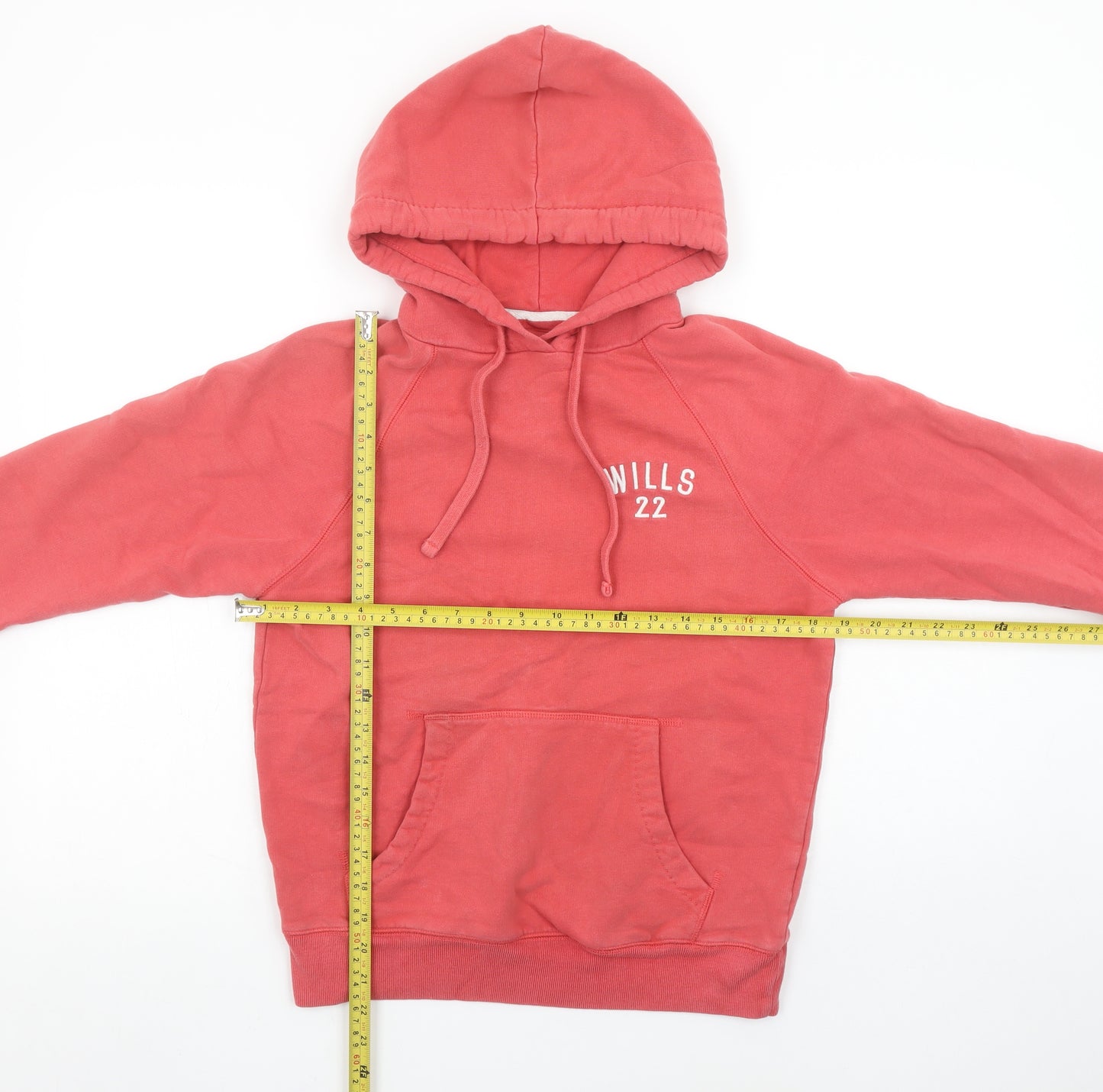 Jack Wills Women's Coral Pink Pullover Hoodie UK 8 Cotton Blend Casual