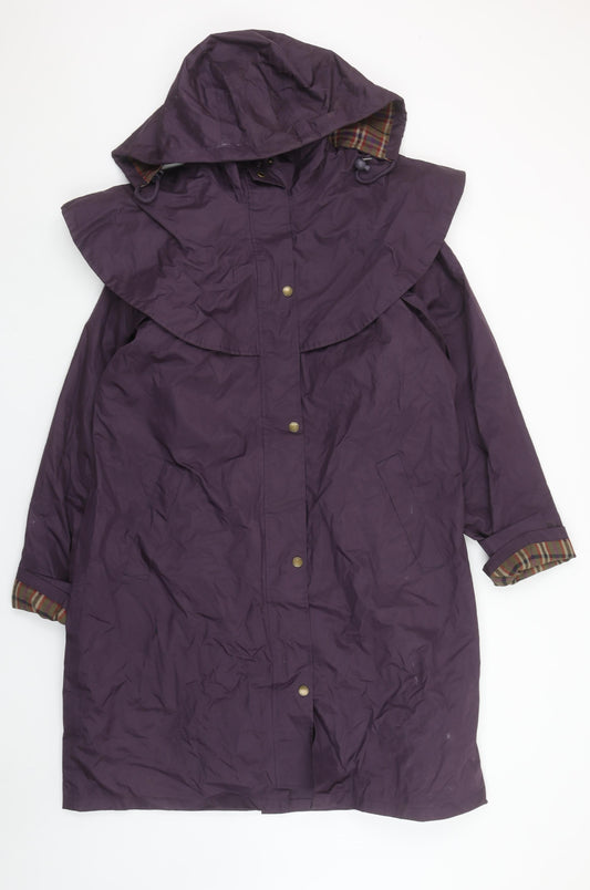Target Dry Women Purple Waterproof Hooded Rain Coat Size 14