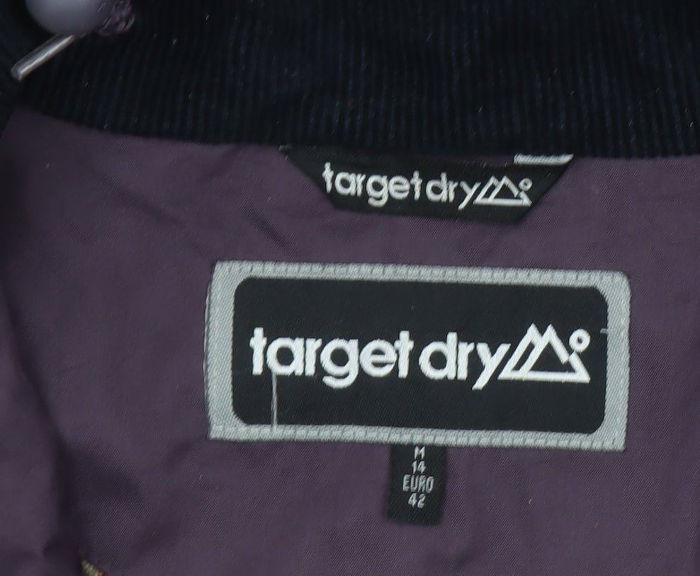 Target Dry Women Purple Waterproof Hooded Rain Coat Size 14