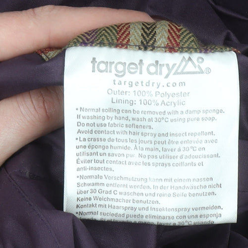 Target Dry Women Purple Waterproof Hooded Rain Coat Size 14