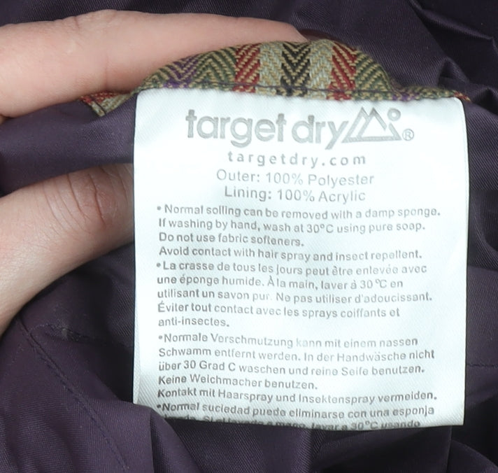 Target Dry Women Purple Waterproof Hooded Rain Coat Size 14