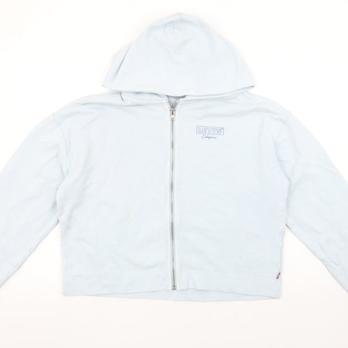 Levi's Women Light Blue Full Zip Hoodie Small 100% Cotton