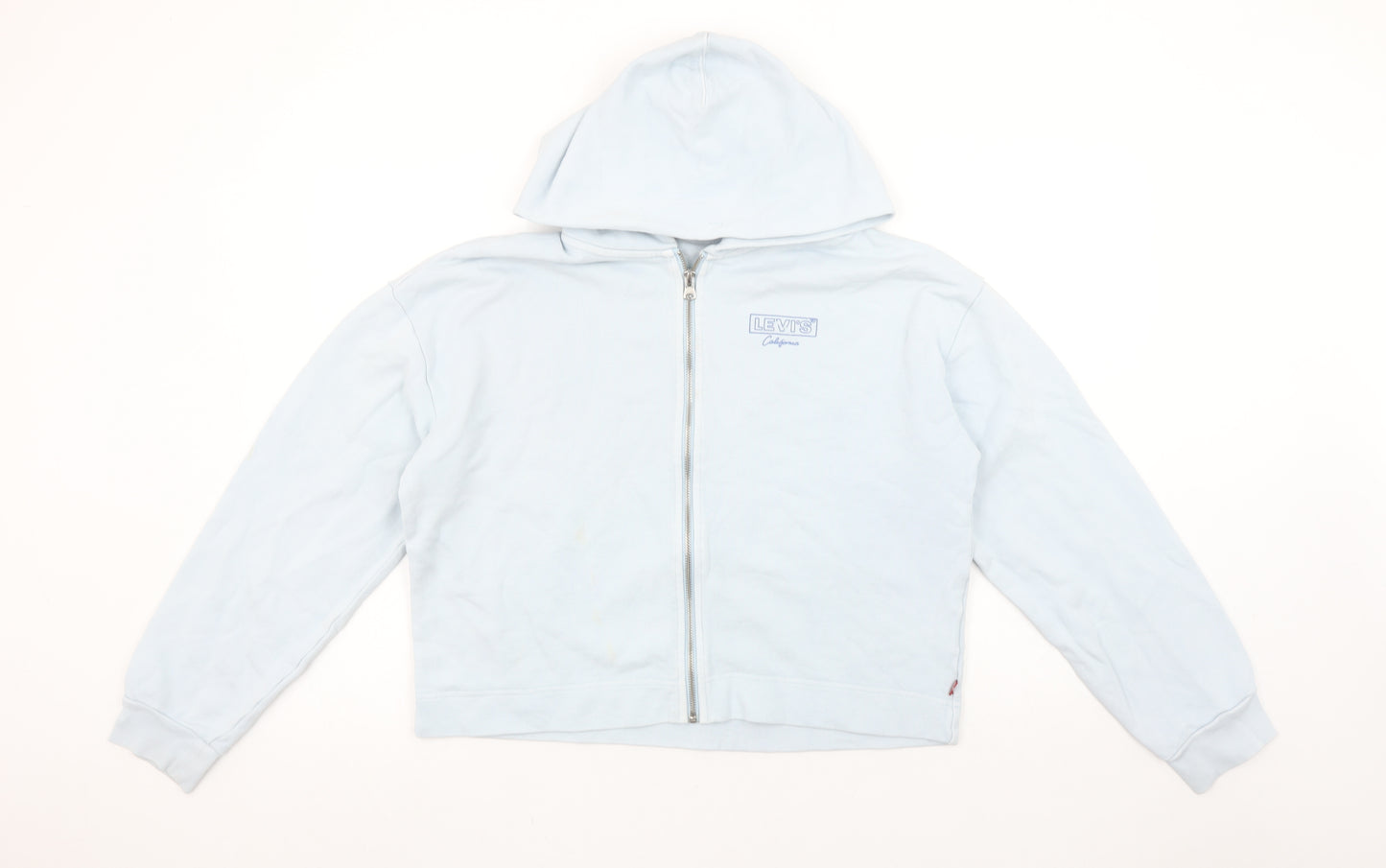 Levi's Women Light Blue Full Zip Hoodie Small 100% Cotton