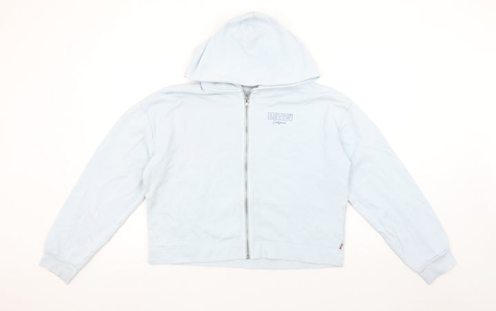 Levi's Women Light Blue Full Zip Hoodie Small 100% Cotton