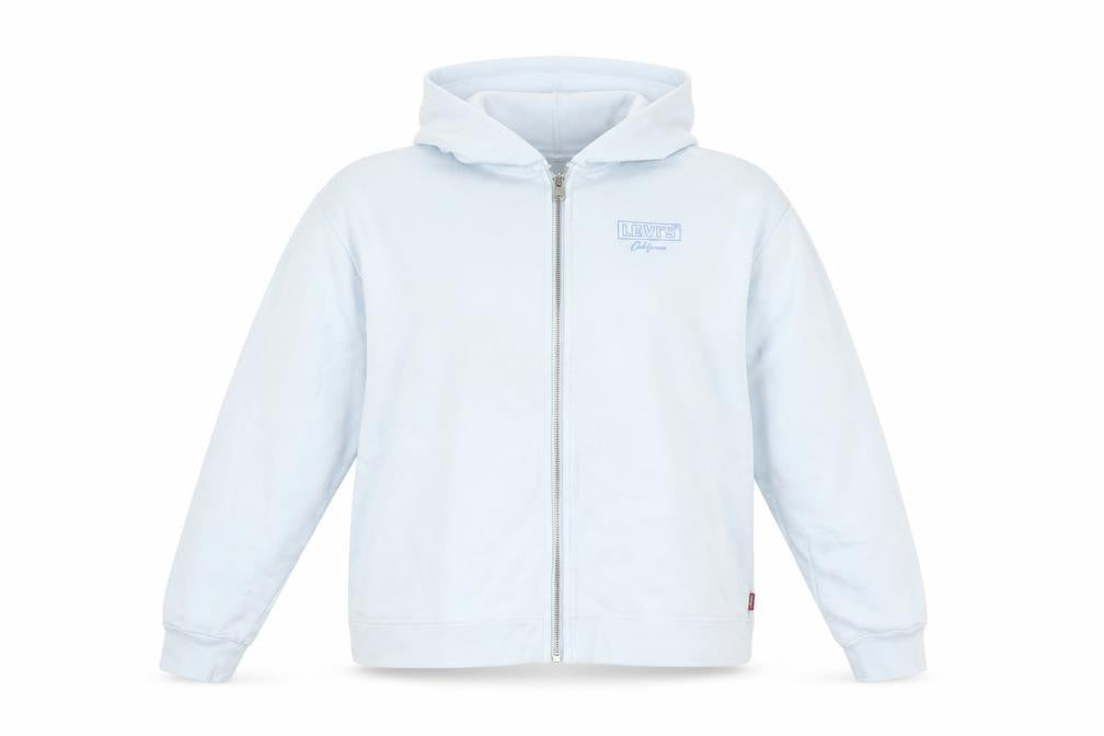 Levi's Women Light Blue Full Zip Hoodie Small 100% Cotton
