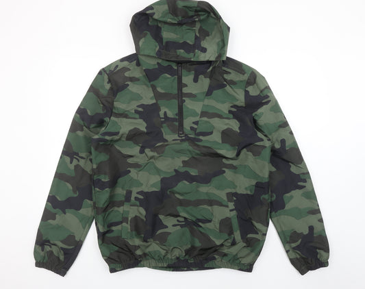 Forever 21 Men’s Green Camouflage Hooded Anorak Jacket Size M
