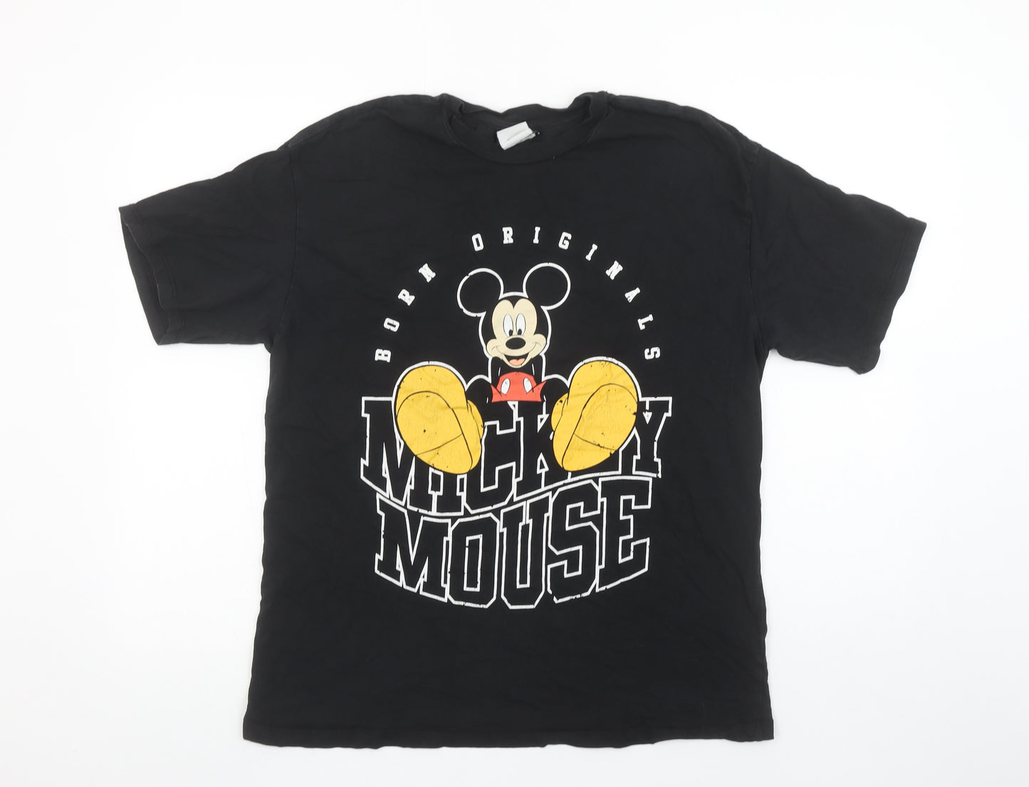 DeFacto Women Black Mickey Mouse Graphic Cotton T-Shirt M