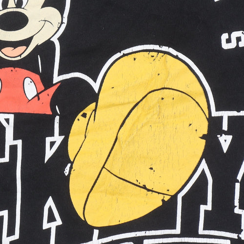 DeFacto Women Black Mickey Mouse Graphic Cotton T-Shirt M