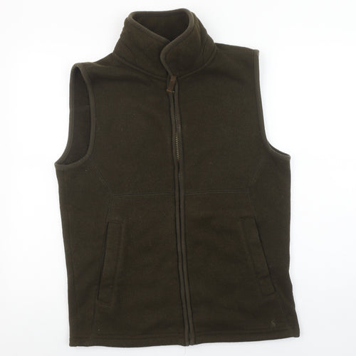 Joules Men's Brown Fleece Bodywarmer Waistcoat Size S Zip Pockets
