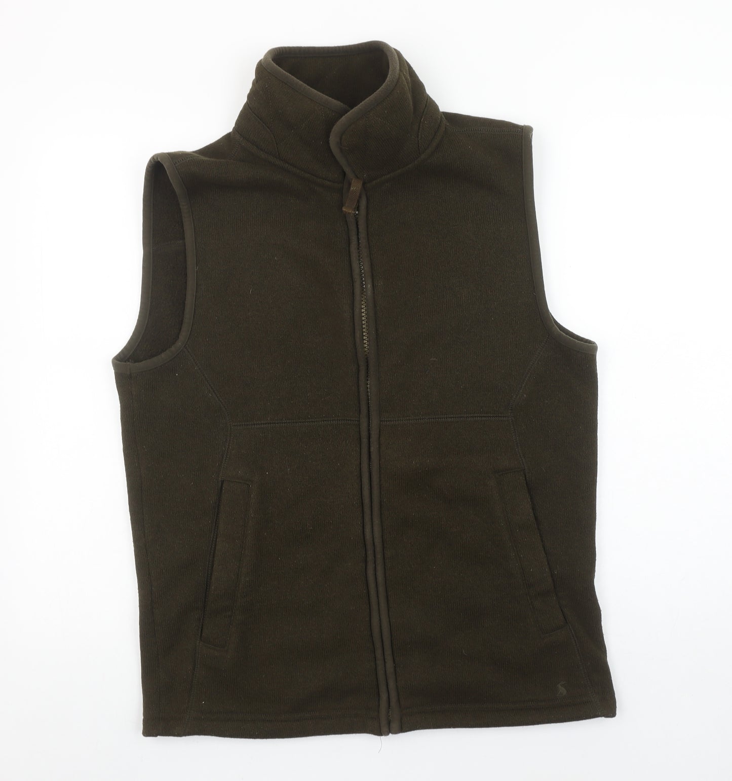 Joules Men's Brown Fleece Bodywarmer Waistcoat Size S Zip Pockets