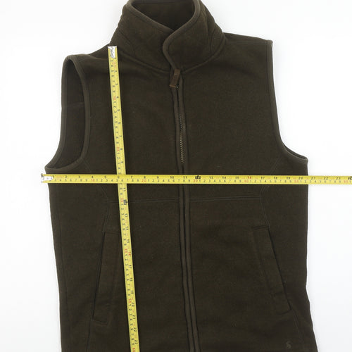 Joules Men's Brown Fleece Bodywarmer Waistcoat Size S Zip Pockets
