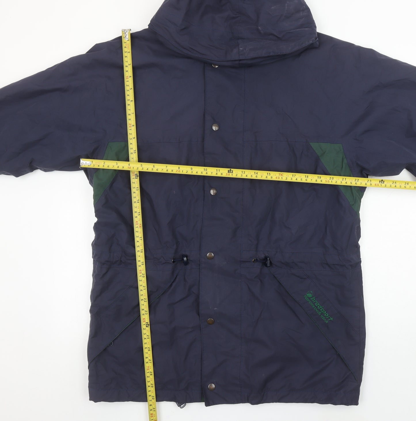 Bradsport Men's Blue Hooded Parka Jacket Size S Outdoor Water Resistant