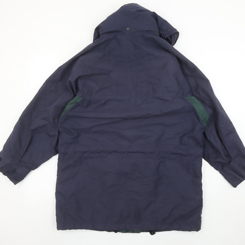Bradsport Men's Blue Hooded Parka Jacket Size S Outdoor Water Resistant