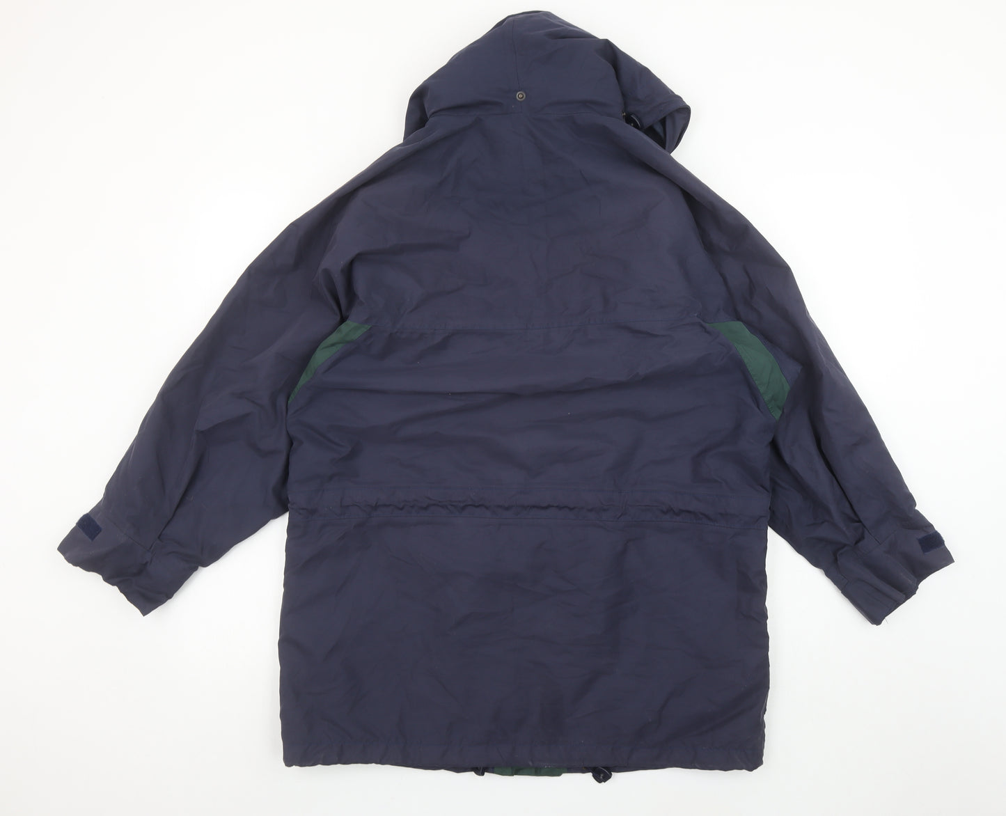 Bradsport Men's Blue Hooded Parka Jacket Size S Outdoor Water Resistant