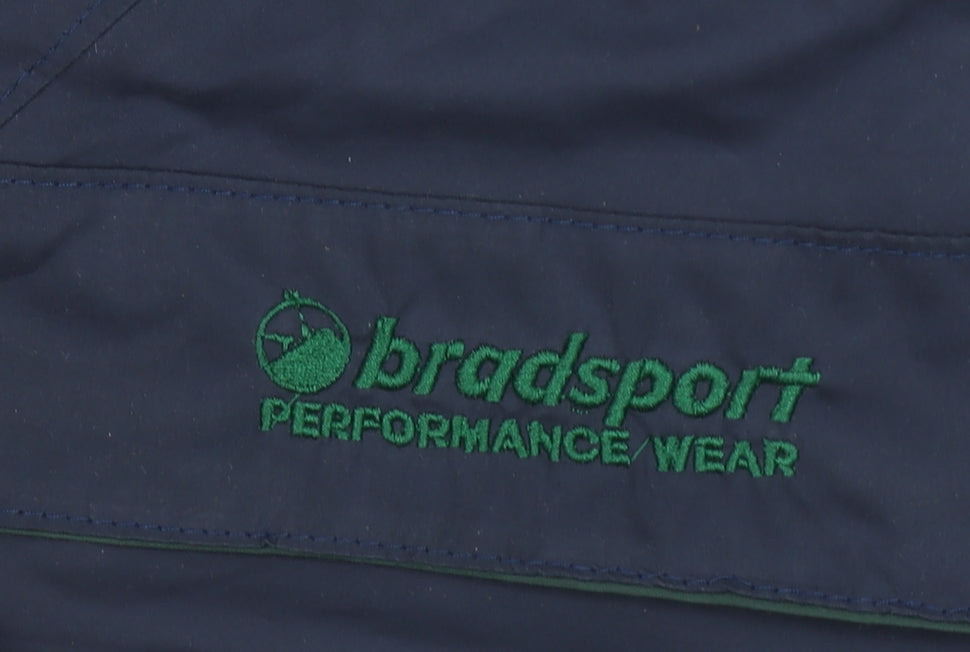 Bradsport Men's Blue Hooded Parka Jacket Size S Outdoor Water Resistant