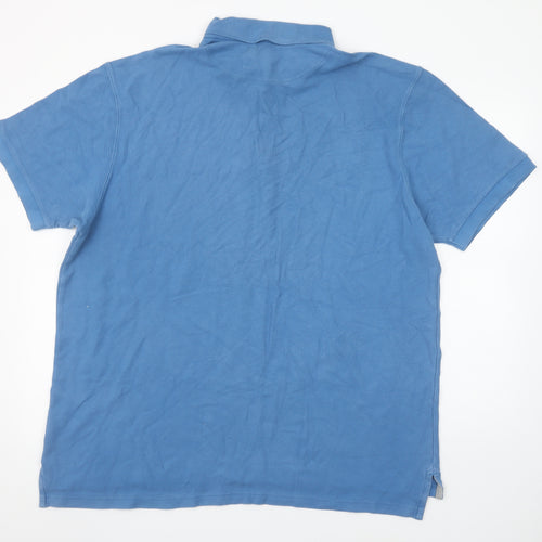 Charles Tyrwhitt Men's Blue 2XL Cotton Short Sleeve Polo Shirt