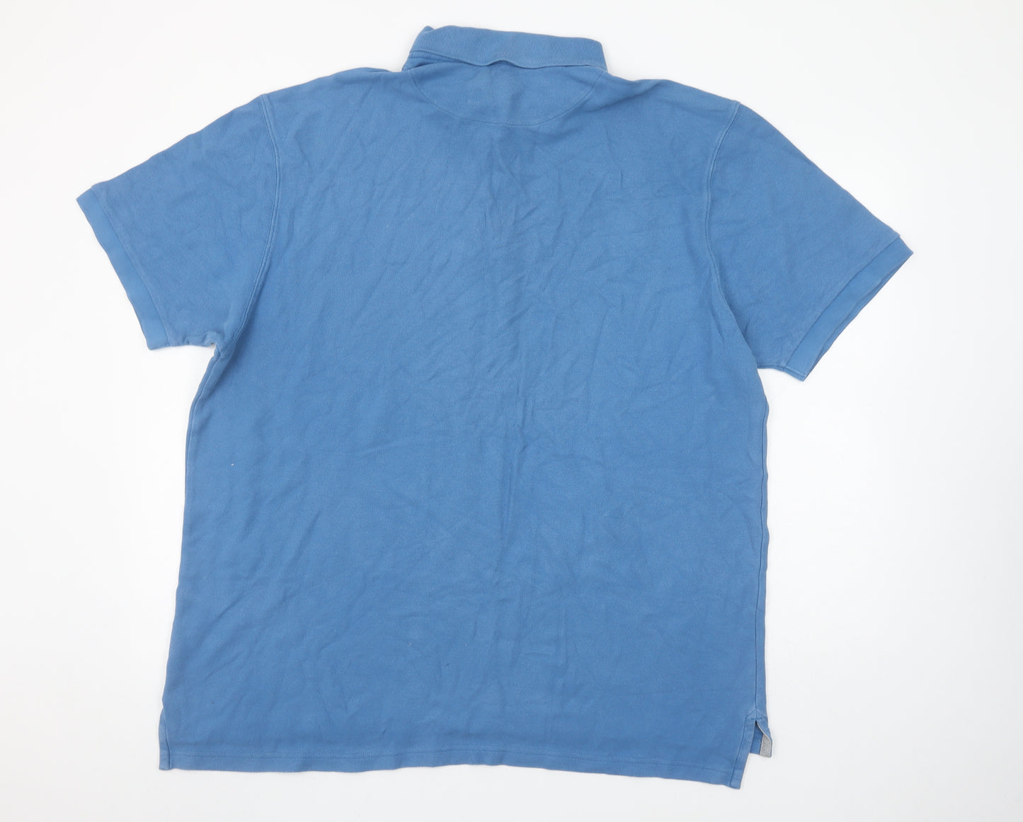 Charles Tyrwhitt Men's Blue 2XL Cotton Short Sleeve Polo Shirt