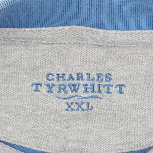 Charles Tyrwhitt Men's Blue 2XL Cotton Short Sleeve Polo Shirt
