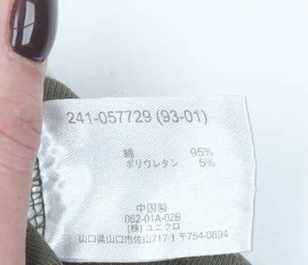 Uniqlo Women Green Roll Neck Long Sleeve Cotton Stretch Top Size M