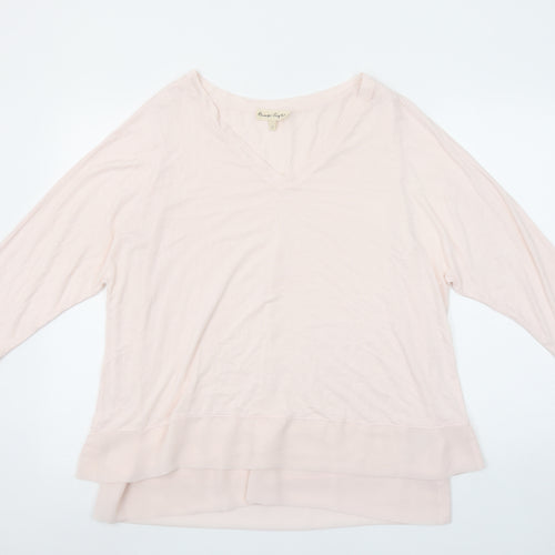 Phase Eight Womens Beige Viscose Blend 3/4 Sleeve V-Neck Tunic Top Size 14