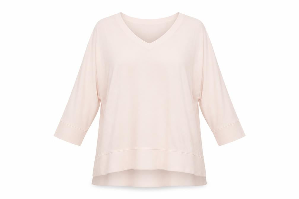 Phase Eight Womens Beige Viscose Blend 3/4 Sleeve V-Neck Tunic Top Size 14