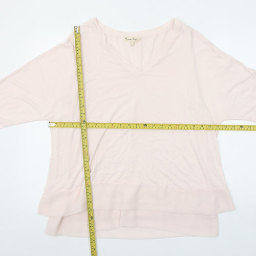Phase Eight Womens Beige Viscose Blend 3/4 Sleeve V-Neck Tunic Top Size 14
