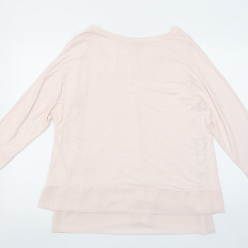 Phase Eight Womens Beige Viscose Blend 3/4 Sleeve V-Neck Tunic Top Size 14