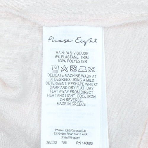 Phase Eight Womens Beige Viscose Blend 3/4 Sleeve V-Neck Tunic Top Size 14