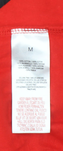 Manchester United Men Red Black Long Sleeve Pyjama Top M 100% Cotton