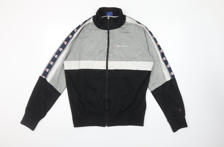 Champion Men’s Black Grey White Full Zip Sweatshirt Medium