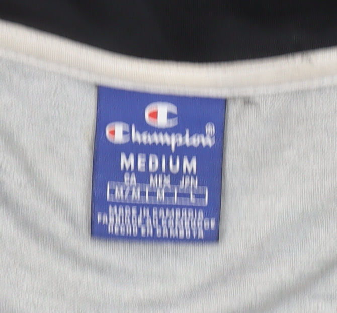 Champion Men’s Black Grey White Full Zip Sweatshirt Medium