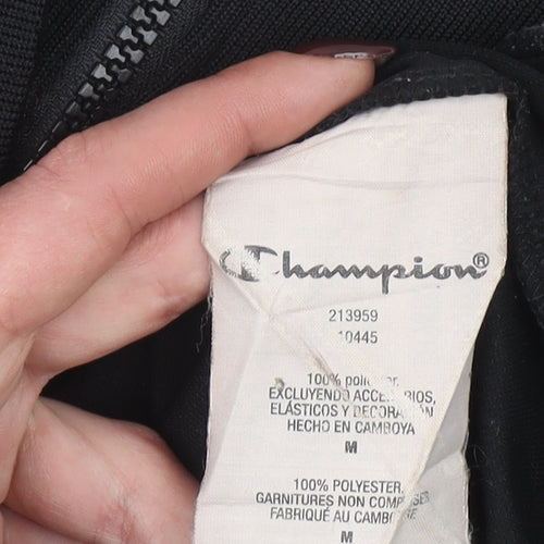 Champion Men’s Black Grey White Full Zip Sweatshirt Medium