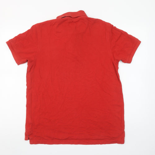 U.S. Polo Assn. Men's Red Cotton Embroidered Polo Shirt L