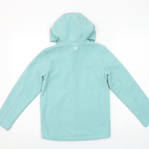 Mountain Warehouse Girls Blue Soft Shell Hooded Jacket 9-10 Years Water Resistant