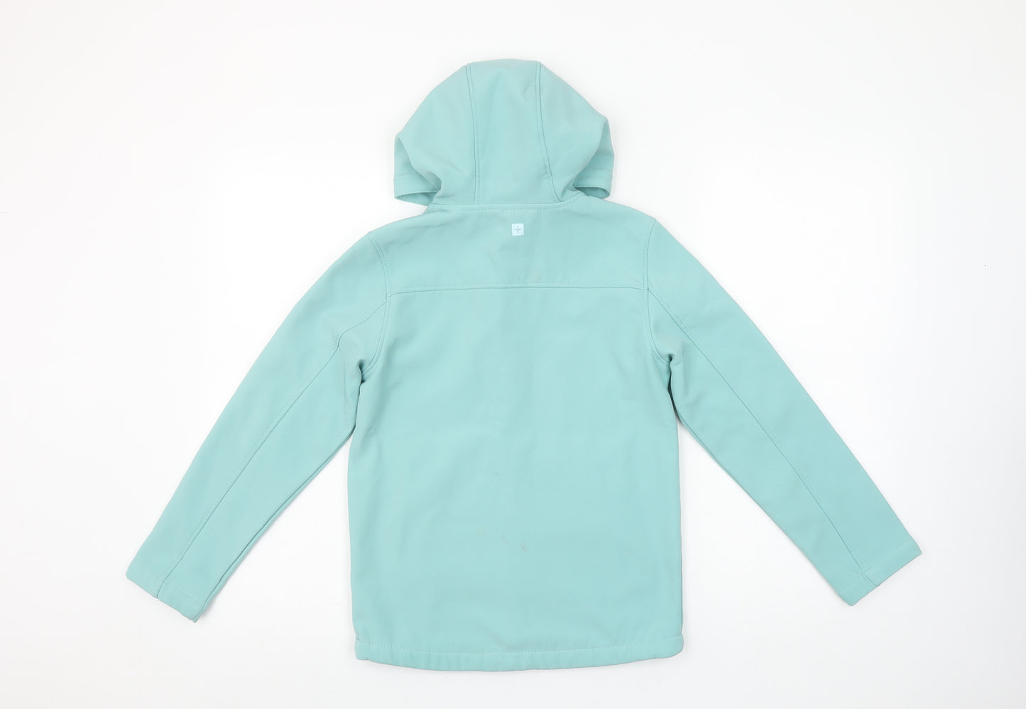 Mountain Warehouse Girls Blue Soft Shell Hooded Jacket 9-10 Years Water Resistant